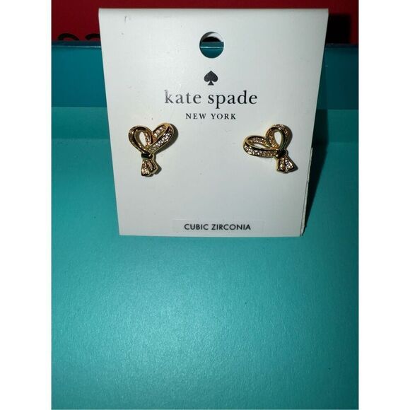KATE SPADE ♠️ All Tied Up Pave Stud Earrings - Picture 3 of 3